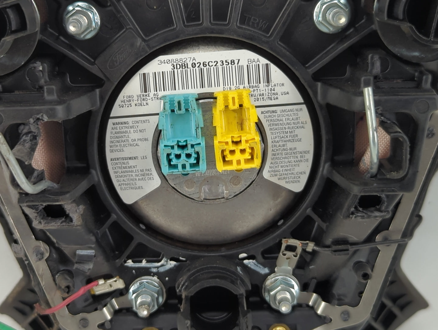 2015-2016 Ford Escape Air Bag Driver Left Steering Wheel Mounted P/N:EJ54 A042B85 BA3 Fits Fits 2015 2016 OEM Used Auto Part