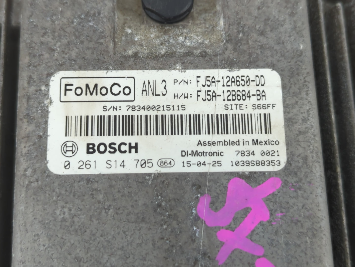 2015-2016 Ford Escape PCM Engine Control Computer ECU ECM PCU OEM P/N:FJ5A-12B684-BA FJ5A-12A650-DD Fits Fits 2015 2016 OEM 
