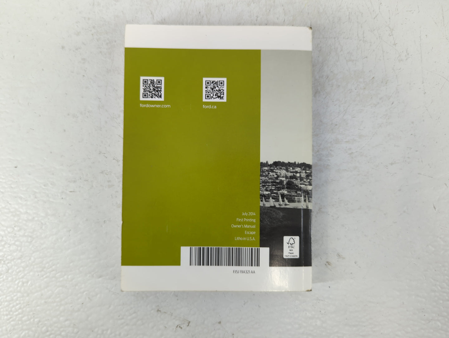 2015 Ford Escape Owners Manual Book Guide P/N:FJ5J 19A321 AA OEM Used Auto Parts - Oemusedautoparts1.com