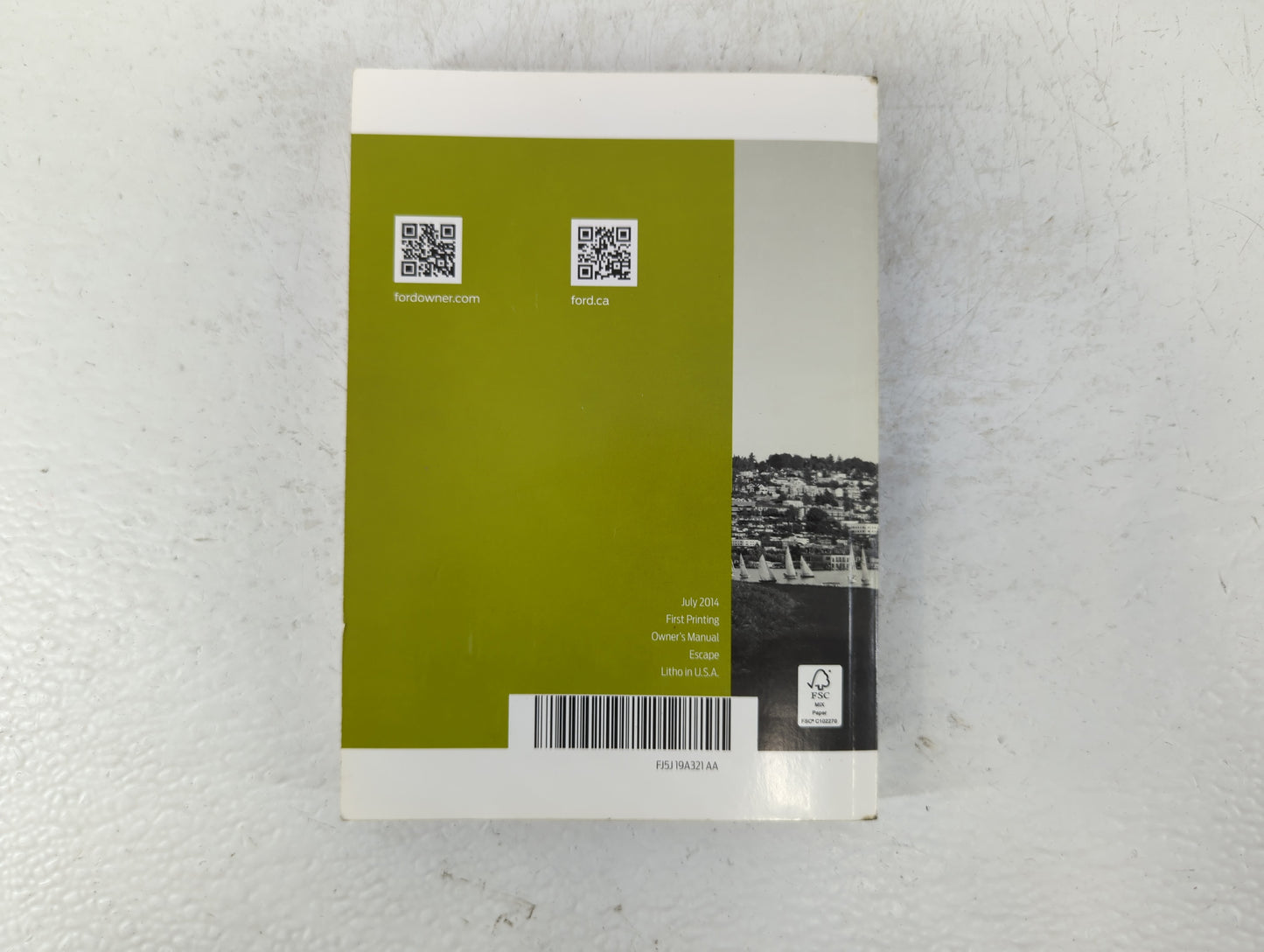 2015 Ford Escape Owners Manual Book Guide P/N:FJ5J 19A321 AA OEM Used Auto Parts - Oemusedautoparts1.com