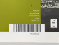 2015 Ford Escape Owners Manual Book Guide P/N:FJ5J 19A321 AA OEM Used Auto Parts - Oemusedautoparts1.com