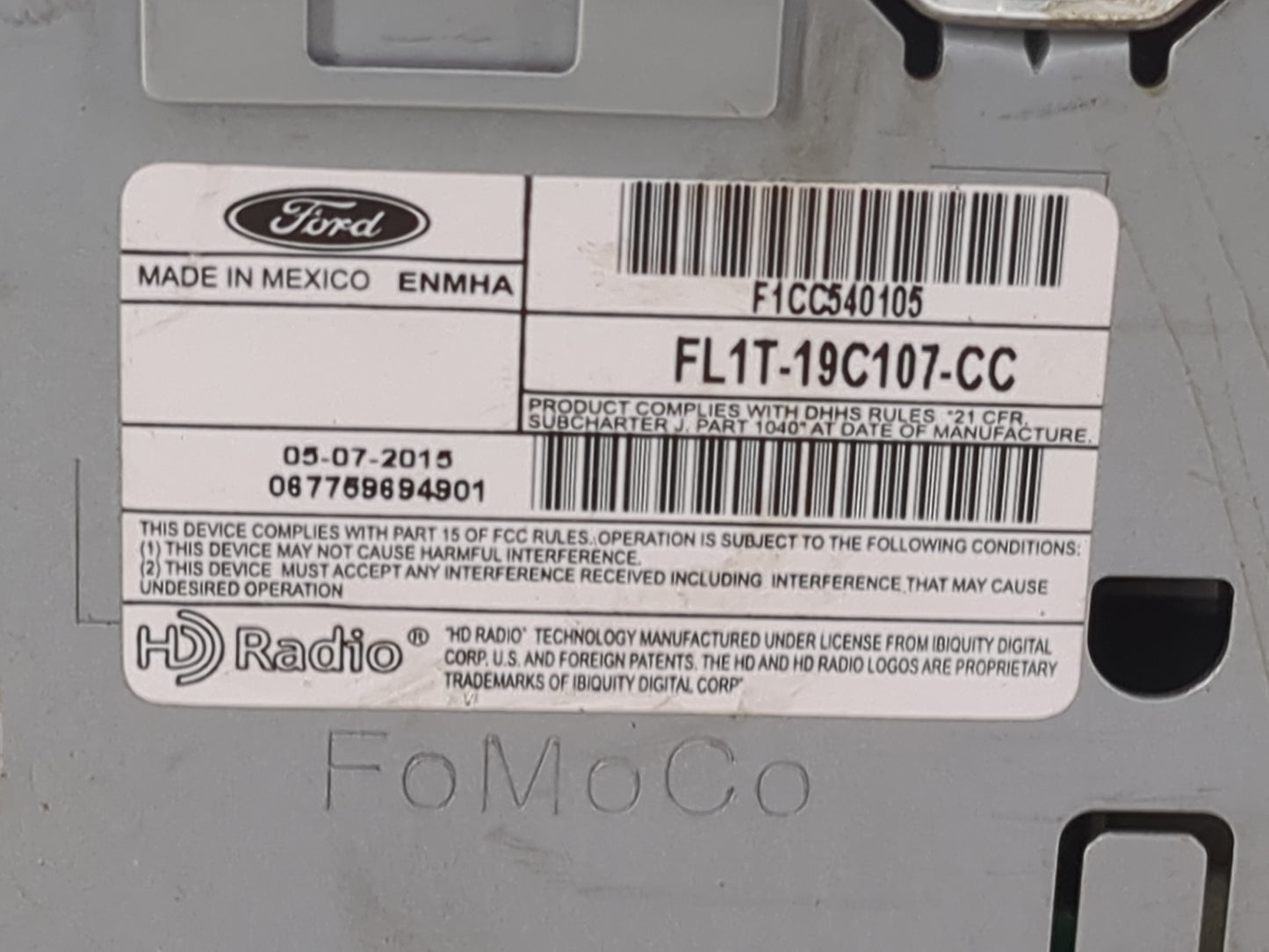 2015-2017 Ford Expedition Radio AM FM Cd Player Receiver Replacement P/N:FL1T-19C107-CC F1CC540105 Fits Fits 2015 2016 2017 