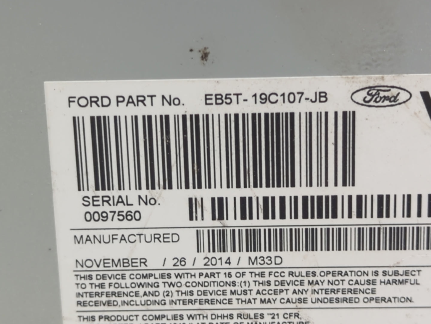 2014-2015 Ford Explorer Radio AM FM Cd Player Receiver Replacement P/N:PU-3911L-D EB5T-19C107-JB Fits Fits 2014 2015 OEM Use