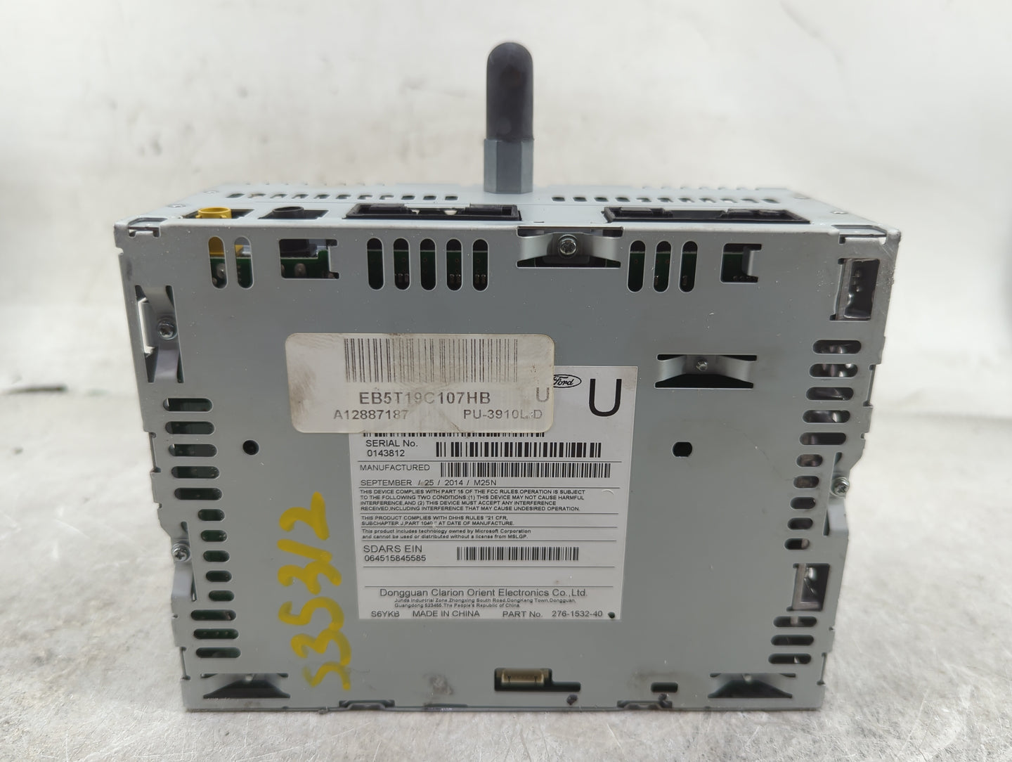 2015 Ford Explorer Radio AM FM Cd Player Receiver Replacement P/N:PU-3910L-D EB5T19C107HB, 276-1532-40 Fits OEM Used Auto Pa