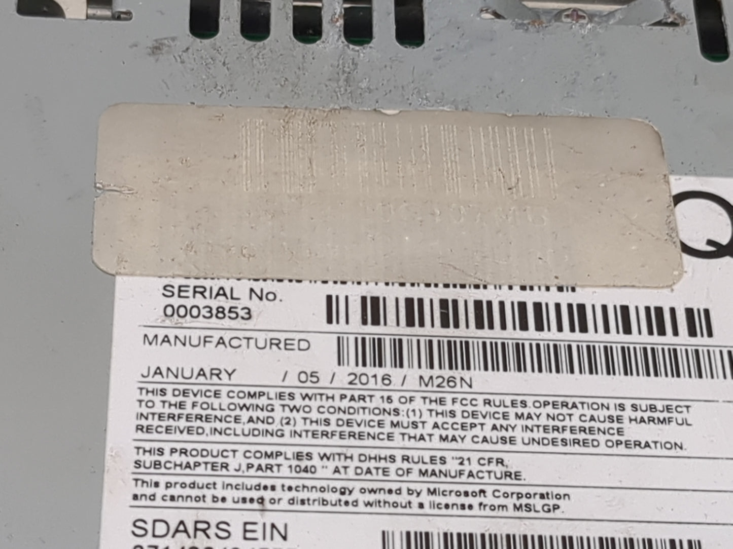 2015 Ford Explorer Radio AM FM Cd Player Receiver Replacement P/N:PU-3860S-A S6YKB Fits OEM Used Auto Parts - Oemusedautopar