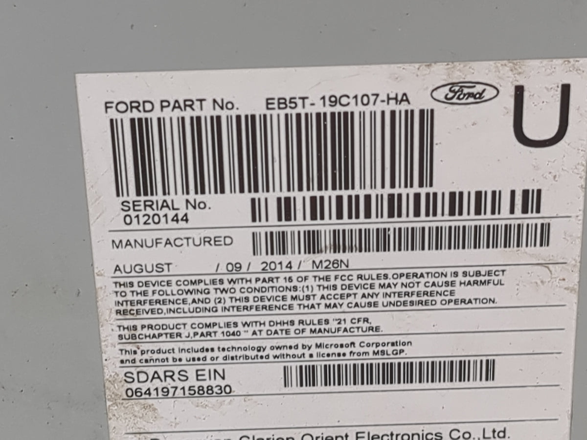 2015 Ford Explorer Radio AM FM Cd Player Receiver Replacement P/N:PU-3910L-D EB5T-19C107-HA Fits OEM Used Auto Parts - Oemus