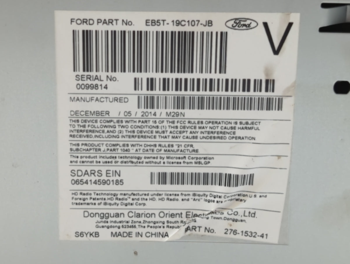 2015-2015 Ford Explorer Am Fm Cd Player Radio Receiver 521718 - Oemusedautoparts1.com