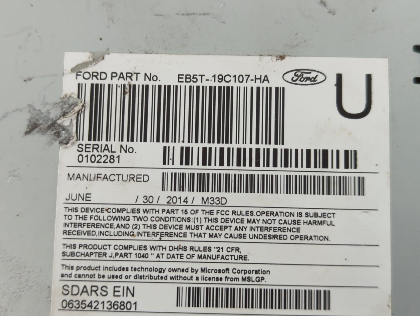 2014-2015 Ford Explorer Am Fm Cd Player Radio Receiver - Oemusedautoparts1.com