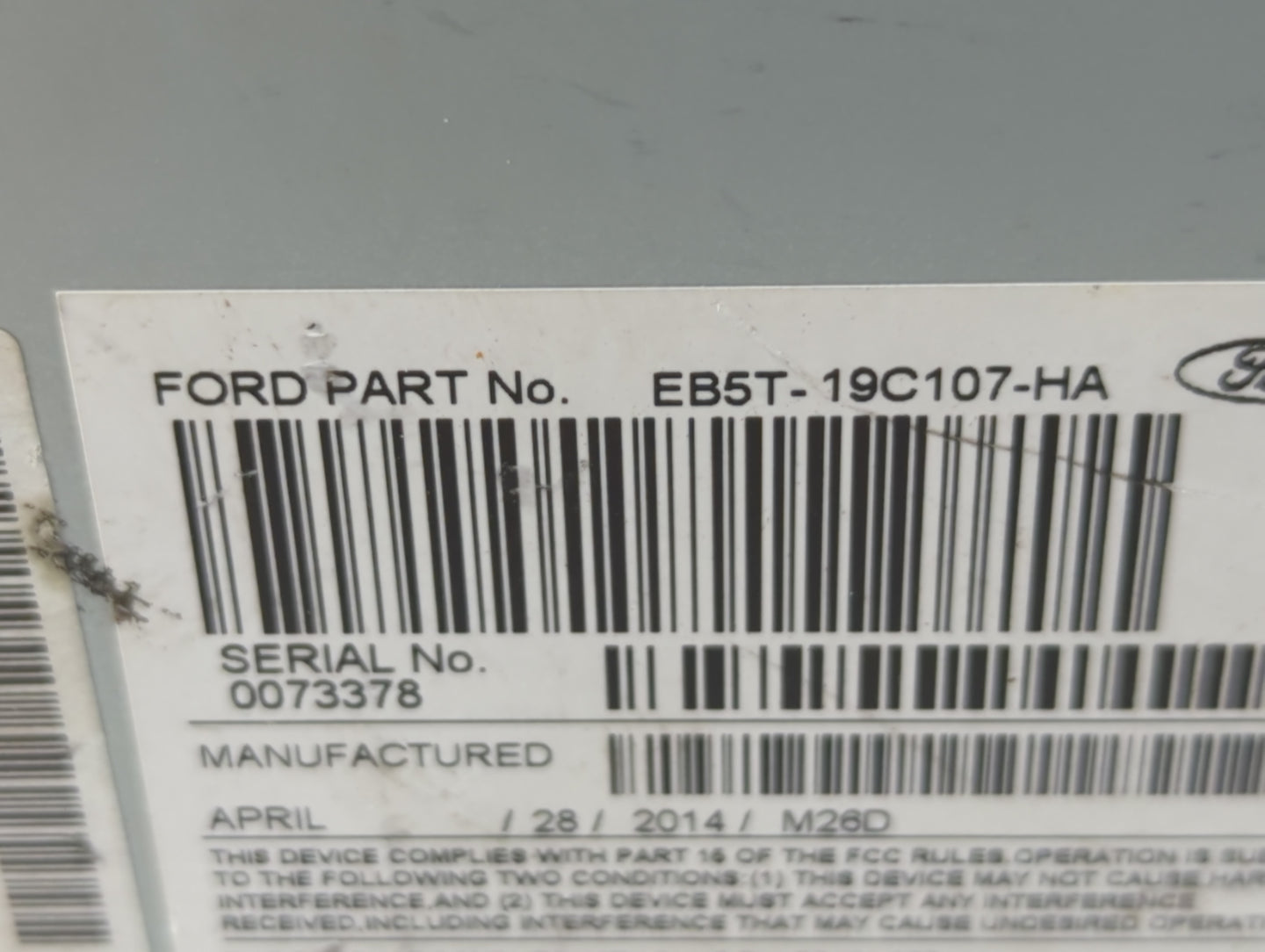2014-2015 Ford Explorer Am Fm Cd Player Radio Receiver - Oemusedautoparts1.com