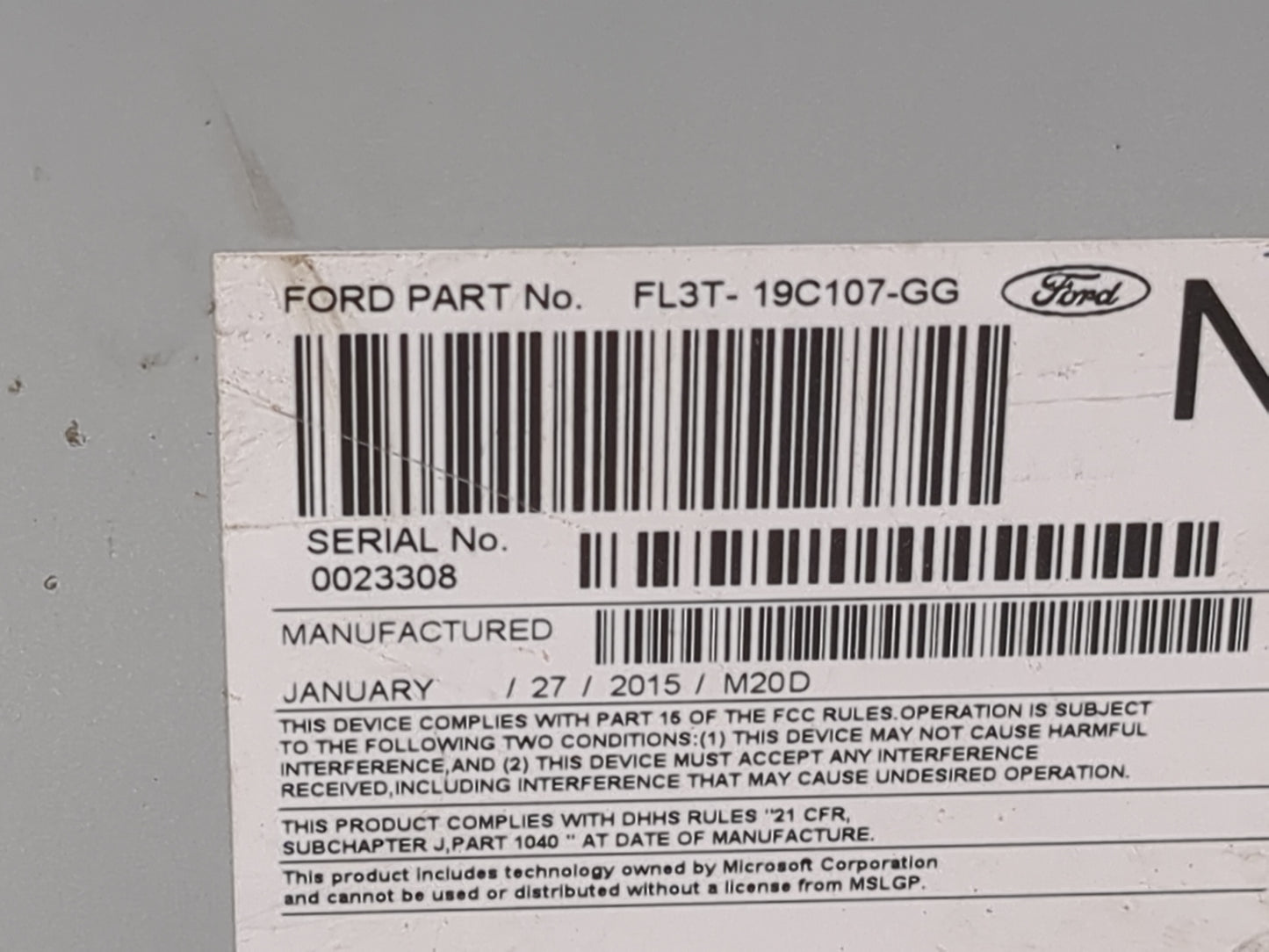 2015-2016 Ford F-150 Radio AM FM Cd Player Receiver Replacement P/N:PU-3609P-B FL3T-19C107-GG Fits Fits 2015 2016 OEM Used A