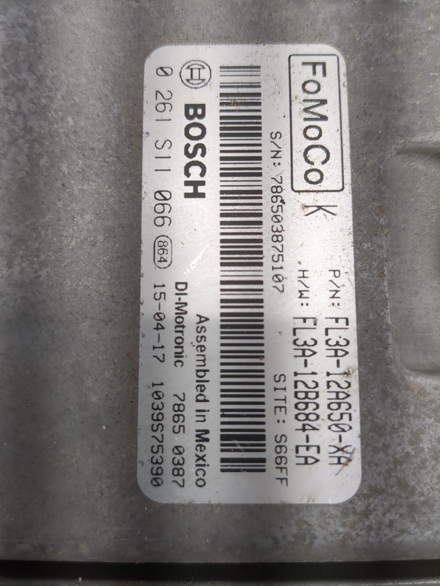 2015 Ford F150 PCM Engine Control Computer ECU ECM PCU OEM P/N:FL3A-12A650-XA FL3A-12B684-EA, 0261S11066 Fits Fits 2016 OEM 