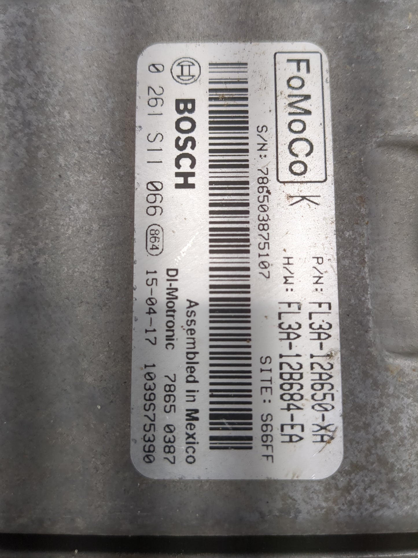 2015 Ford F150 PCM Engine Control Computer ECU ECM PCU OEM P/N:FL3A-12A650-XA FL3A-12B684-EA, 0261S11066 Fits Fits 2016 OEM 