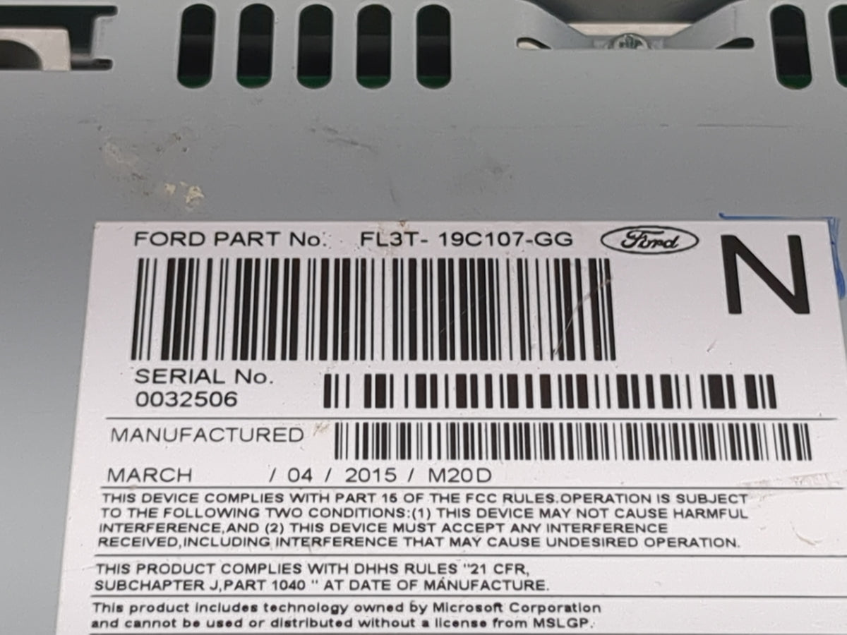 2015 Ford F150 Radio AM FM Cd Player Receiver Replacement P/N:PU-3609P-B FL3T-19C107-GG Fits Fits 2016 OEM Used Auto Parts -