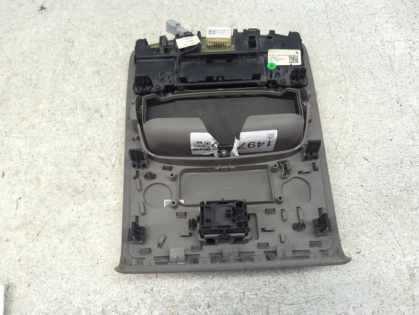2015 Ford F150 Overhead Roof Console Tan - Oemusedautoparts1.com