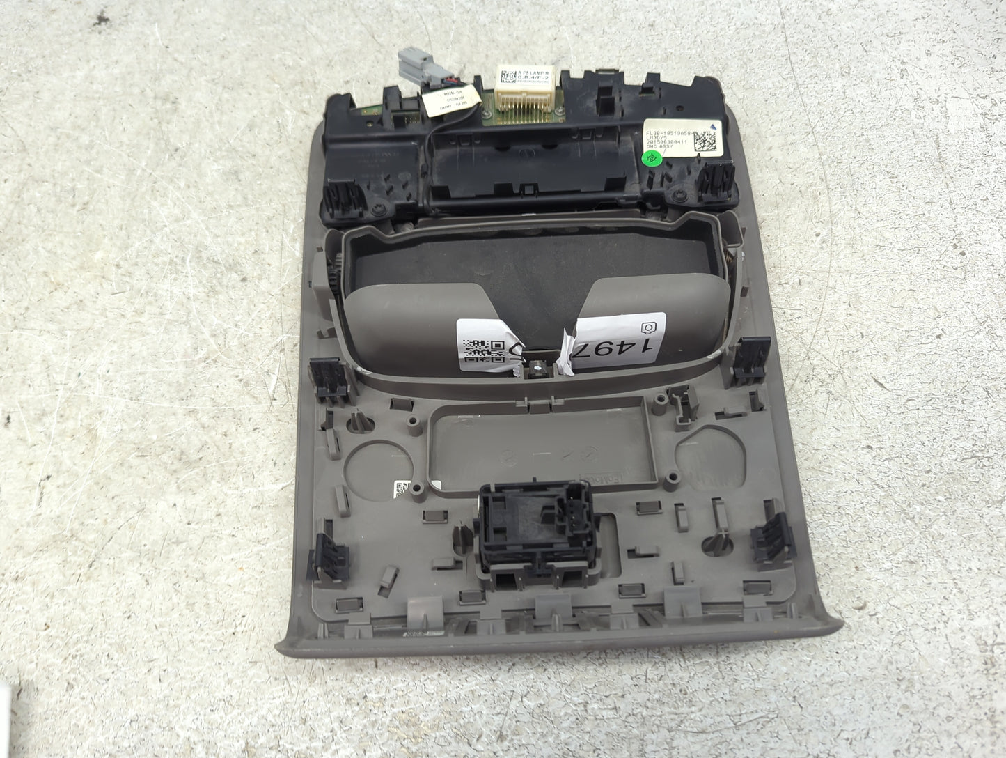 2015 Ford F150 Overhead Roof Console Tan - Oemusedautoparts1.com