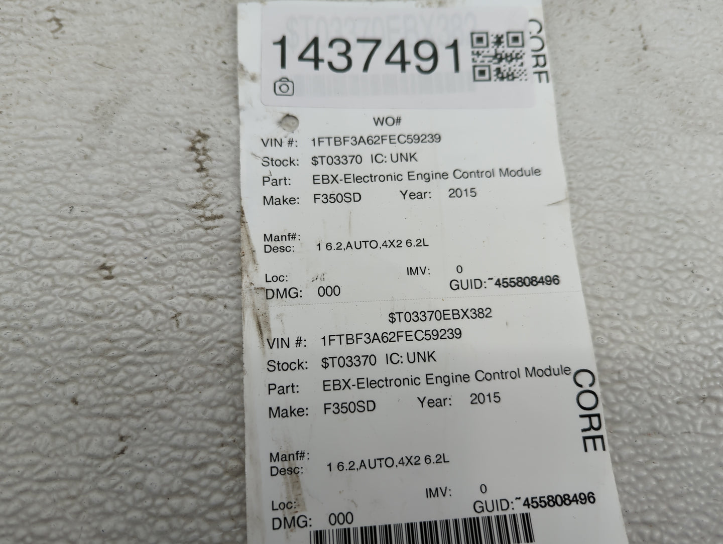 2015 Ford F350sd PCM Engine Control Computer ECU ECM PCU OEM Fits OEM Used Auto Parts - Oemusedautoparts1.com