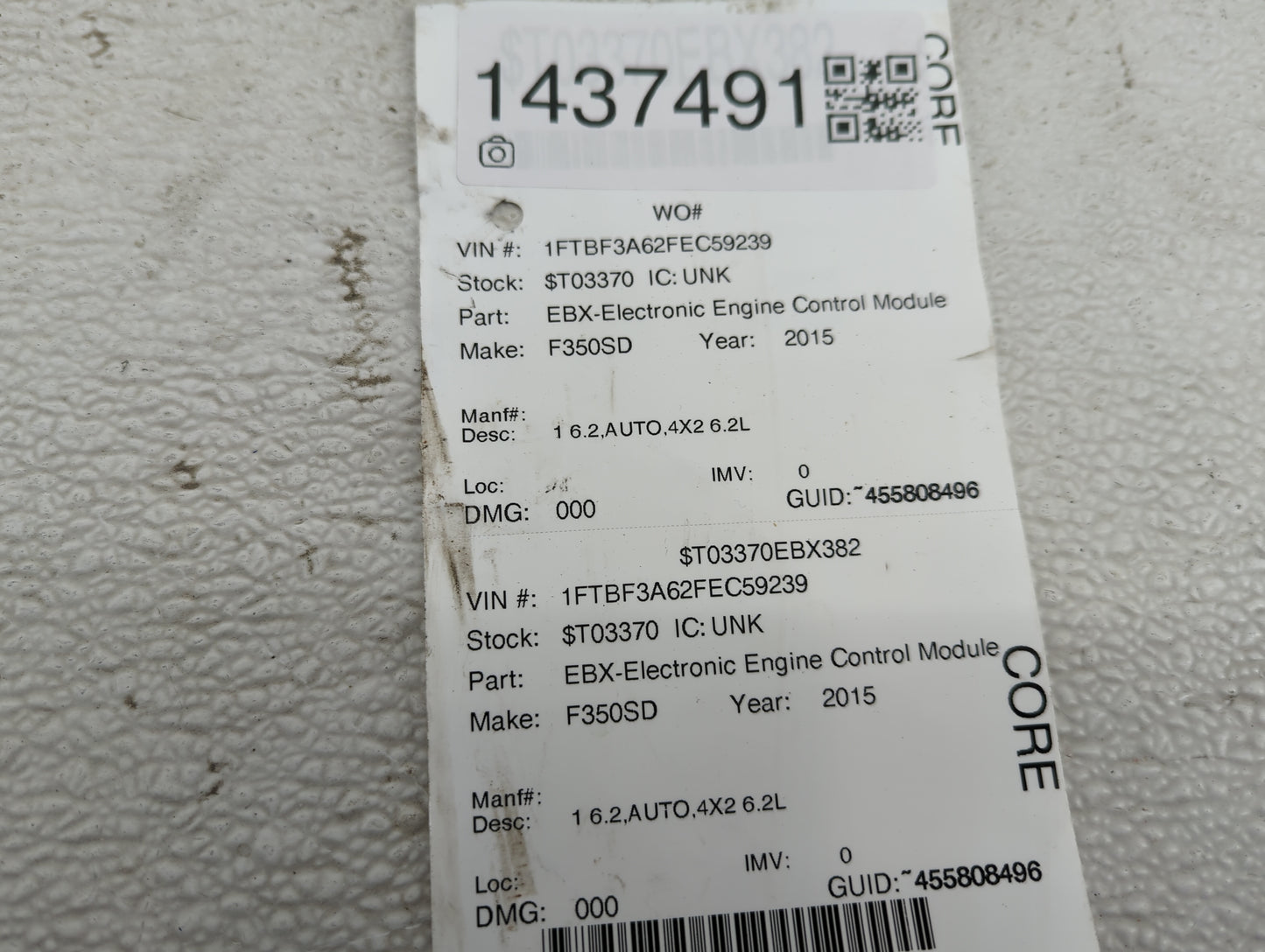 2015 Ford F350sd PCM Engine Control Computer ECU ECM PCU OEM Fits OEM Used Auto Parts - Oemusedautoparts1.com