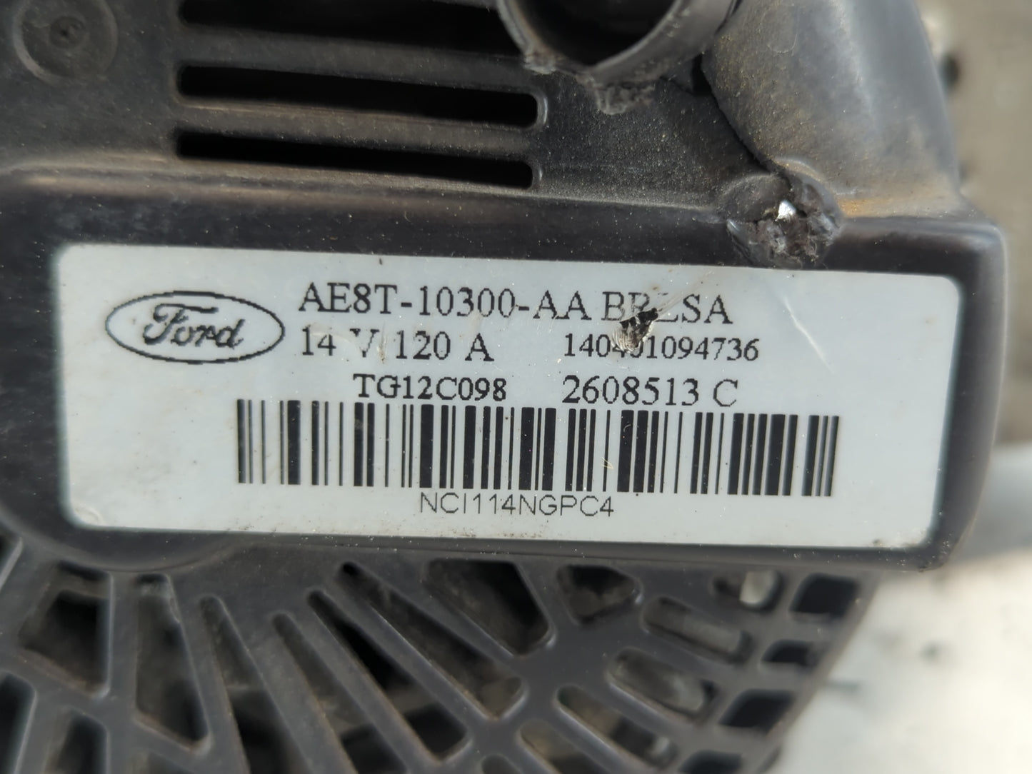 2011-2019 Ford Fiesta Alternator Replacement Generator Charging Assembly Engine OEM P/N:AE8T-10300-AA Fits OEM Used Auto Par