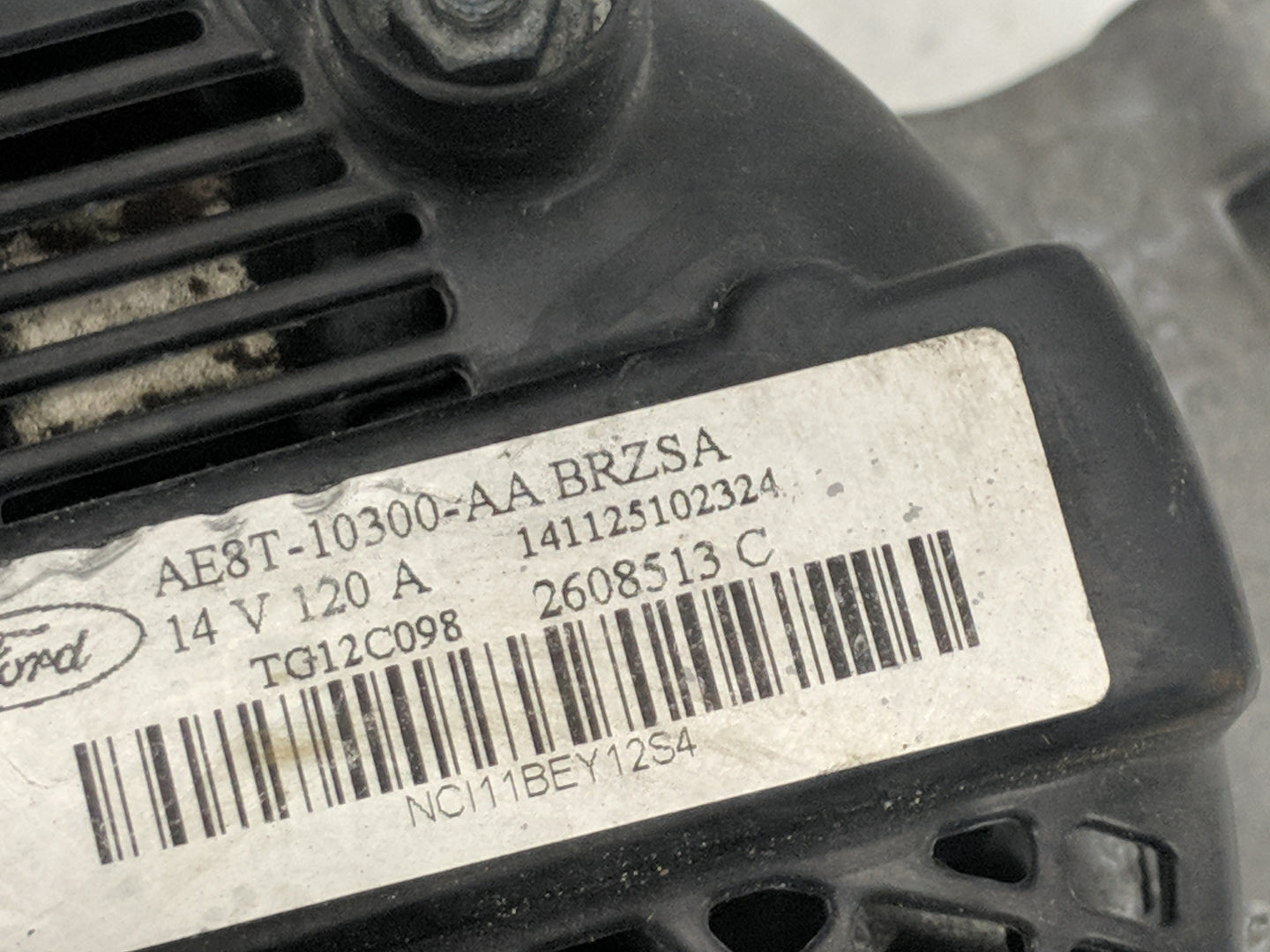 2011-2019 Ford Fiesta Alternator Replacement Generator Charging Assembly Engine OEM P/N:TG12C098 AE8T-10300-AA Fits OEM Used