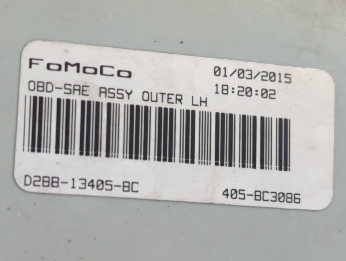 2014-2019 Ford Fiesta Tail Light Assembly Driver Left OEM P/N:D2BB-13405-BC Fits Fits 2014 2015 2016 2017 2018 2019 OEM Used