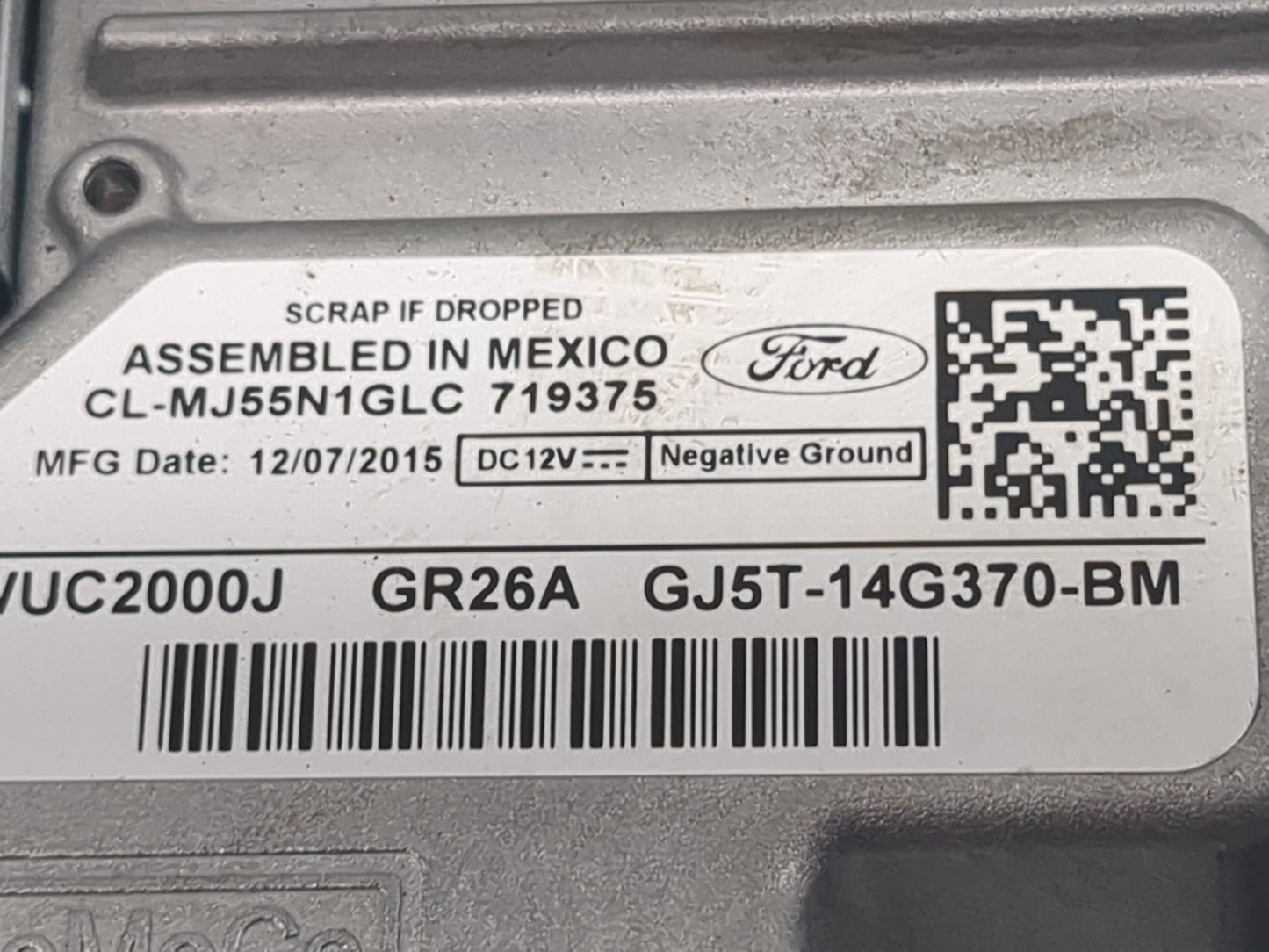 2015 Ford Fiesta PCM Engine Control Computer ECU ECM PCU OEM P/N:GJ5T-14G370-BM GB5T-14D211-BF Fits OEM Used Auto Parts - Oe