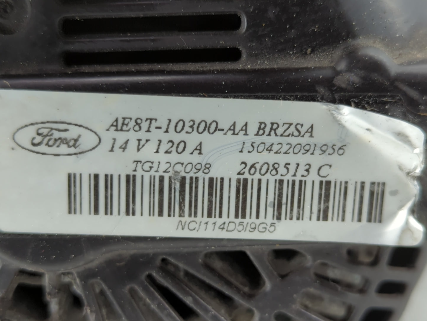 2011-2019 Ford Fiesta Alternator Replacement Generator Charging Assembly Engine OEM P/N:AE8T-10300-AA Fits OEM Used Auto Par