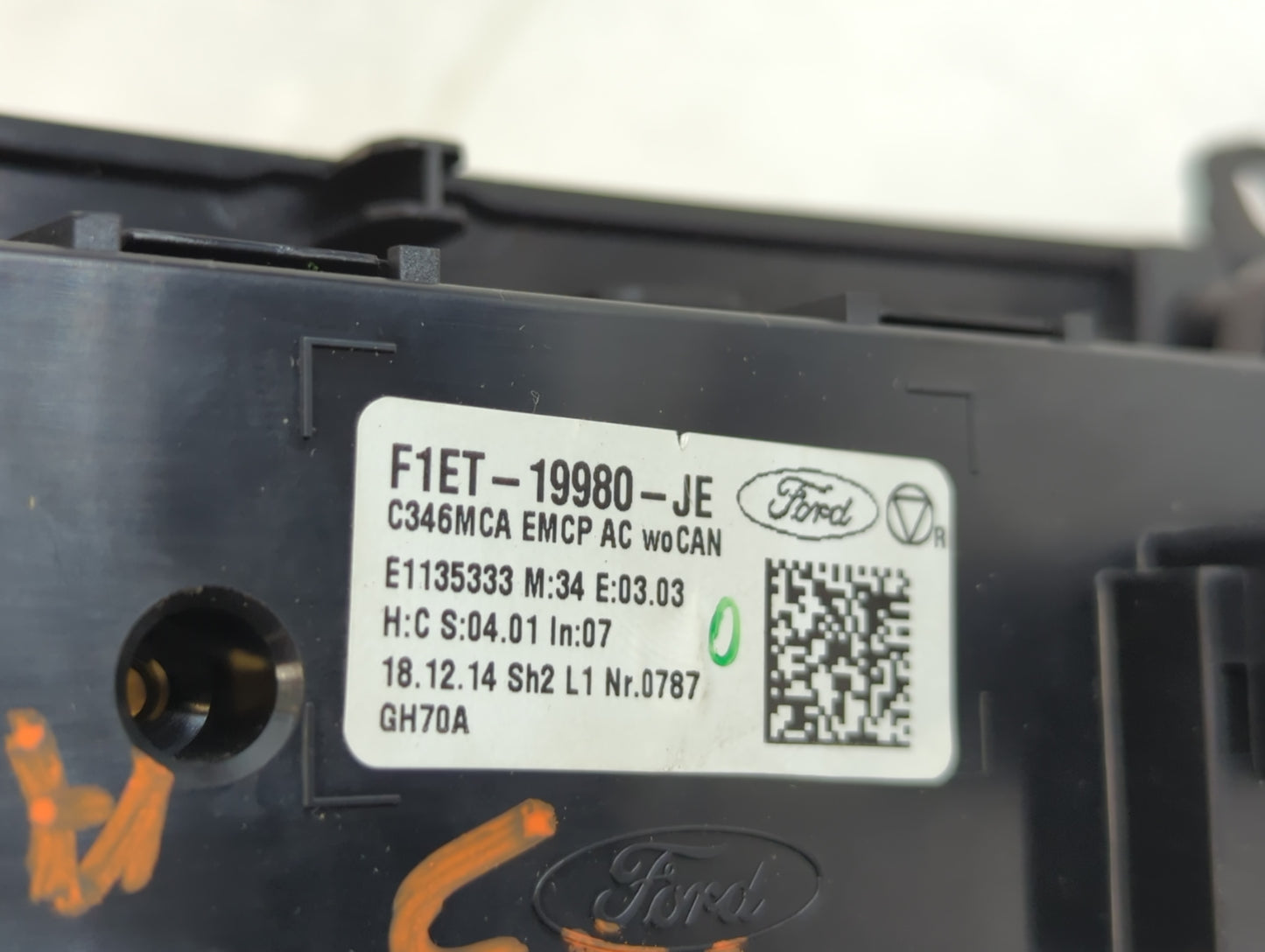 2015-2018 Ford Focus Climate Control Module Temperature AC/Heater Replacement P/N:F1ET-19980-JE Fits Fits 2015 2016 2017 201