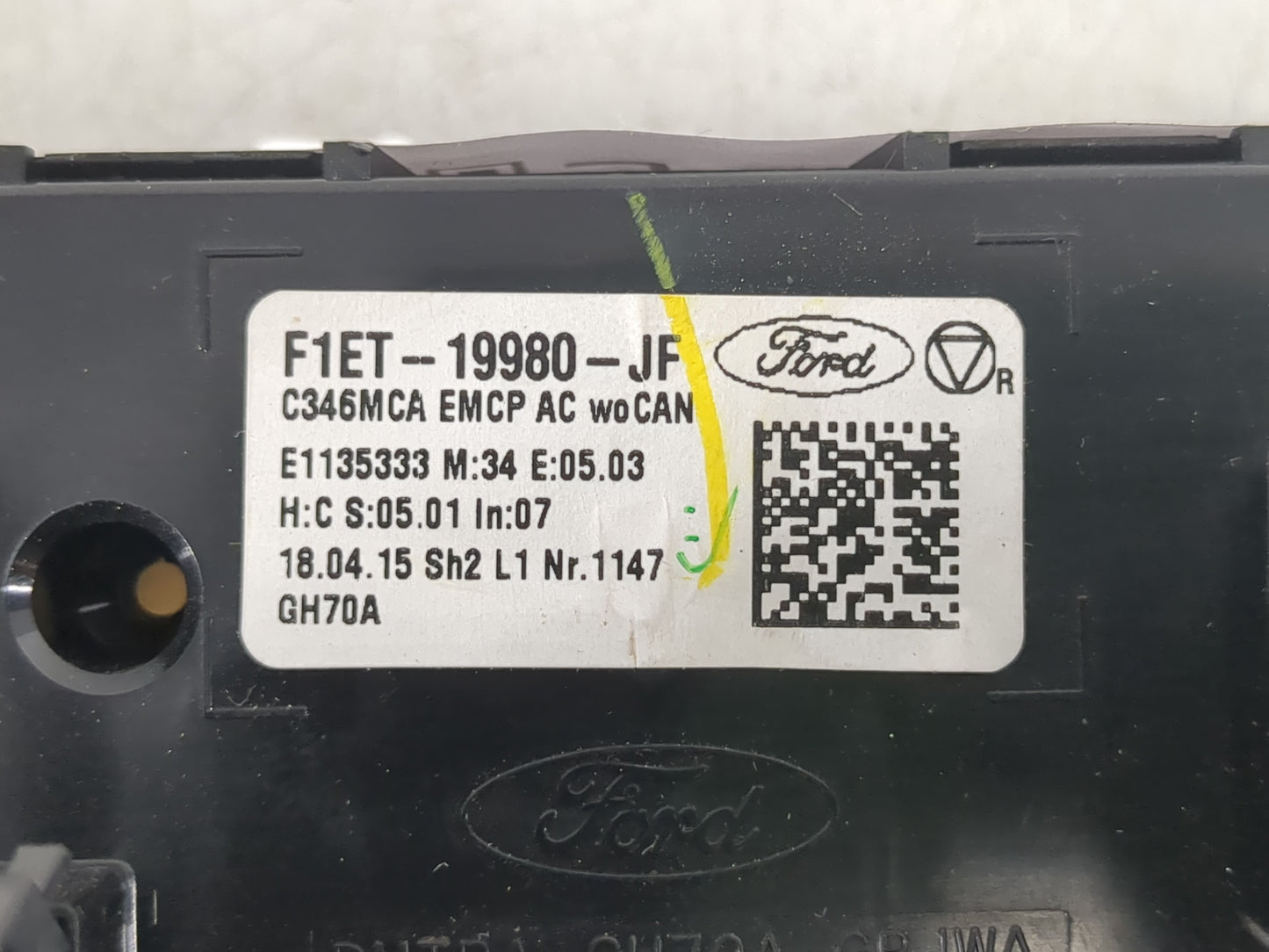 2015-2018 Ford Focus Climate Control Module Temperature AC/Heater Replacement P/N:F1ET-19980-JE Fits Fits 2015 2016 2017 201