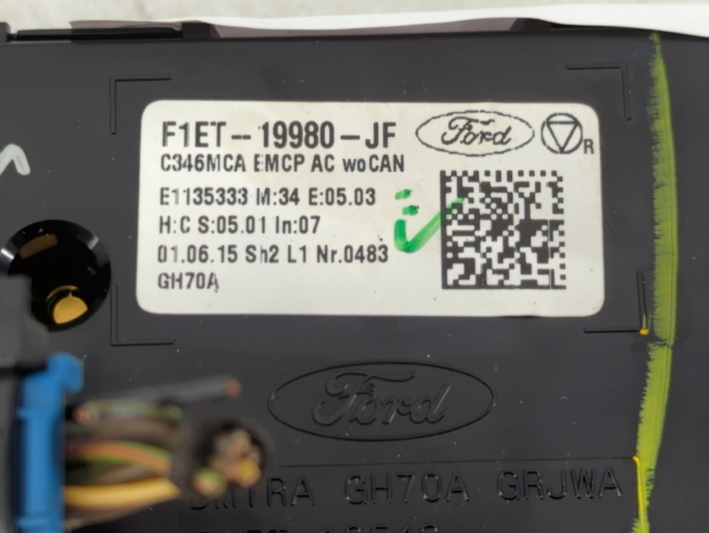 2015-2018 Ford Focus Climate Control Module Temperature AC/Heater Replacement P/N:F1ET-19980-JF Fits Fits 2015 2016 2017 201