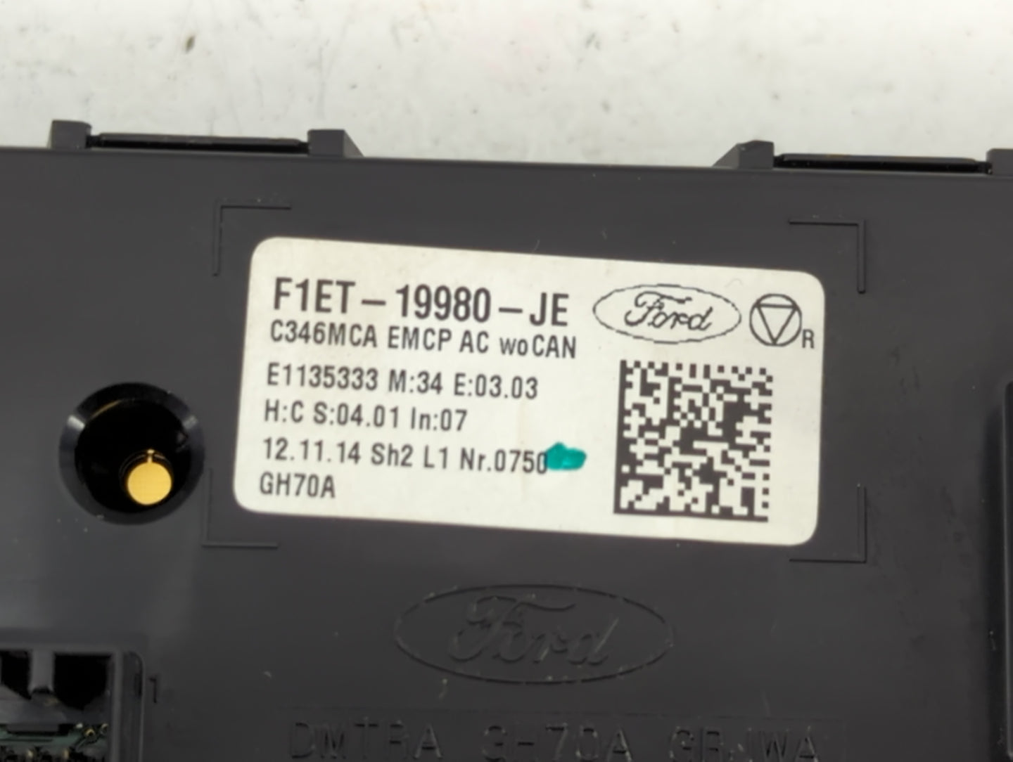 2015-2018 Ford Focus Climate Control Module Temperature AC/Heater Replacement P/N:F1ET-19980-JE Fits Fits 2015 2016 2017 201