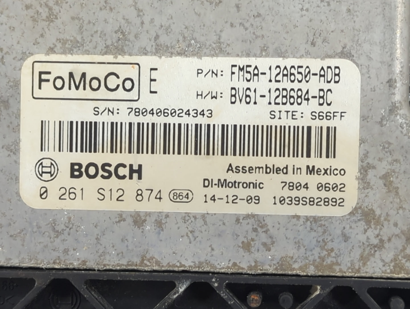2013-2018 Ford Focus PCM Engine Control Computer ECU ECM PCU OEM P/N:0 261 S12 874 FM5A-12A650-ADB Fits OEM Used Auto Parts 