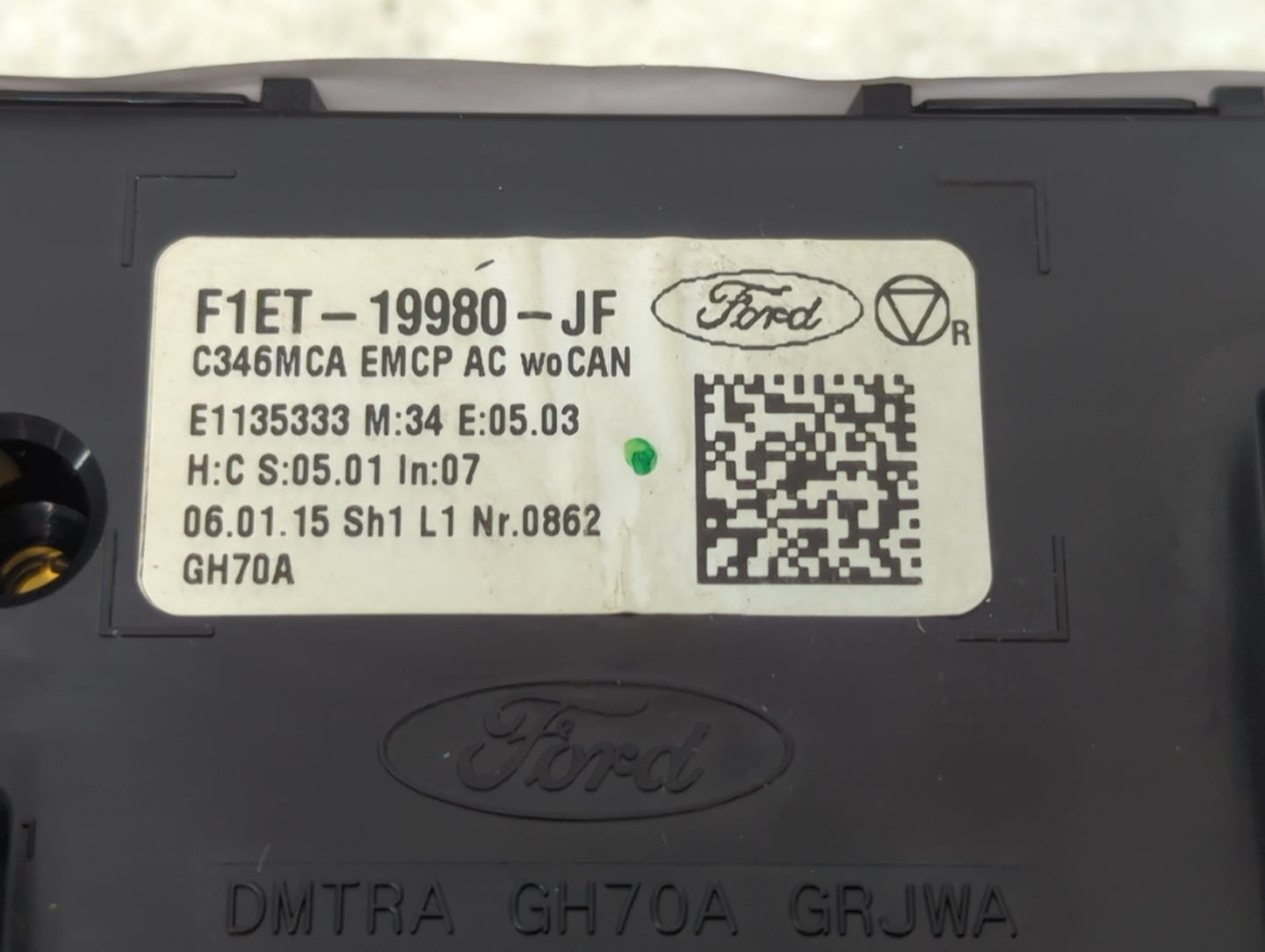 2015-2018 Ford Focus Ac Heater Climate Control F1et-19980-jf 1428224 - Oemusedautoparts1.com