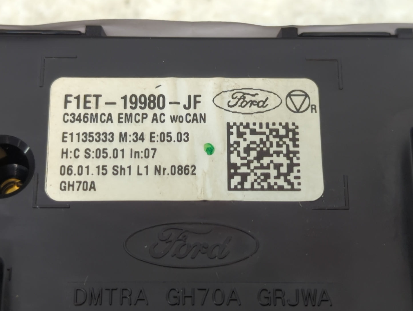 2015-2018 Ford Focus Ac Heater Climate Control F1et-19980-jf 1428224 - Oemusedautoparts1.com
