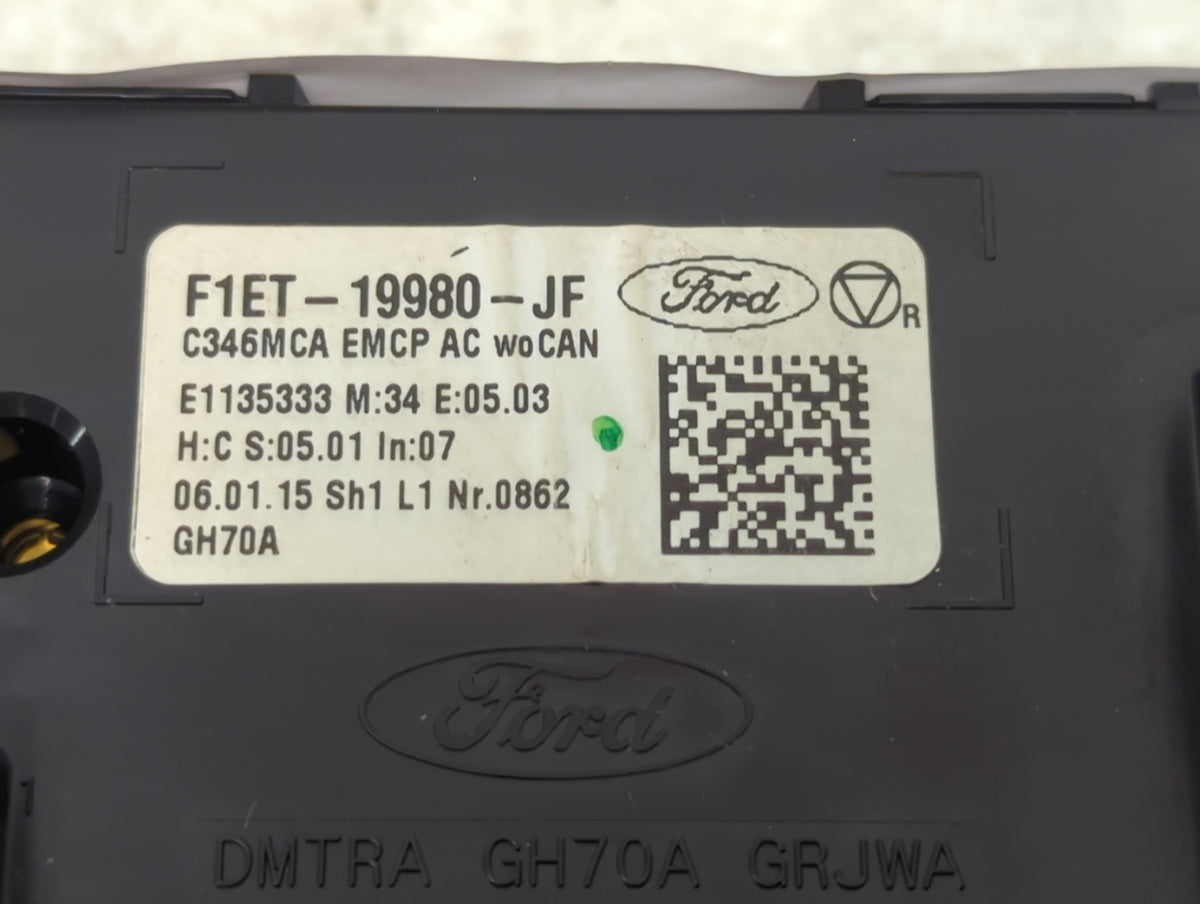 2015-2018 Ford Focus Ac Heater Climate Control F1et-19980-jf 1428224 - Oemusedautoparts1.com