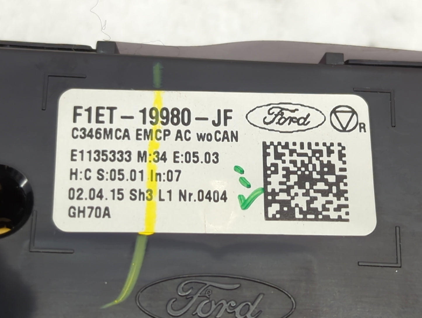 2015-2018 Ford Focus Climate Control Module Temperature AC/Heater Replacement P/N:F1ET-19980-JF Fits Fits 2015 2016 2017 201
