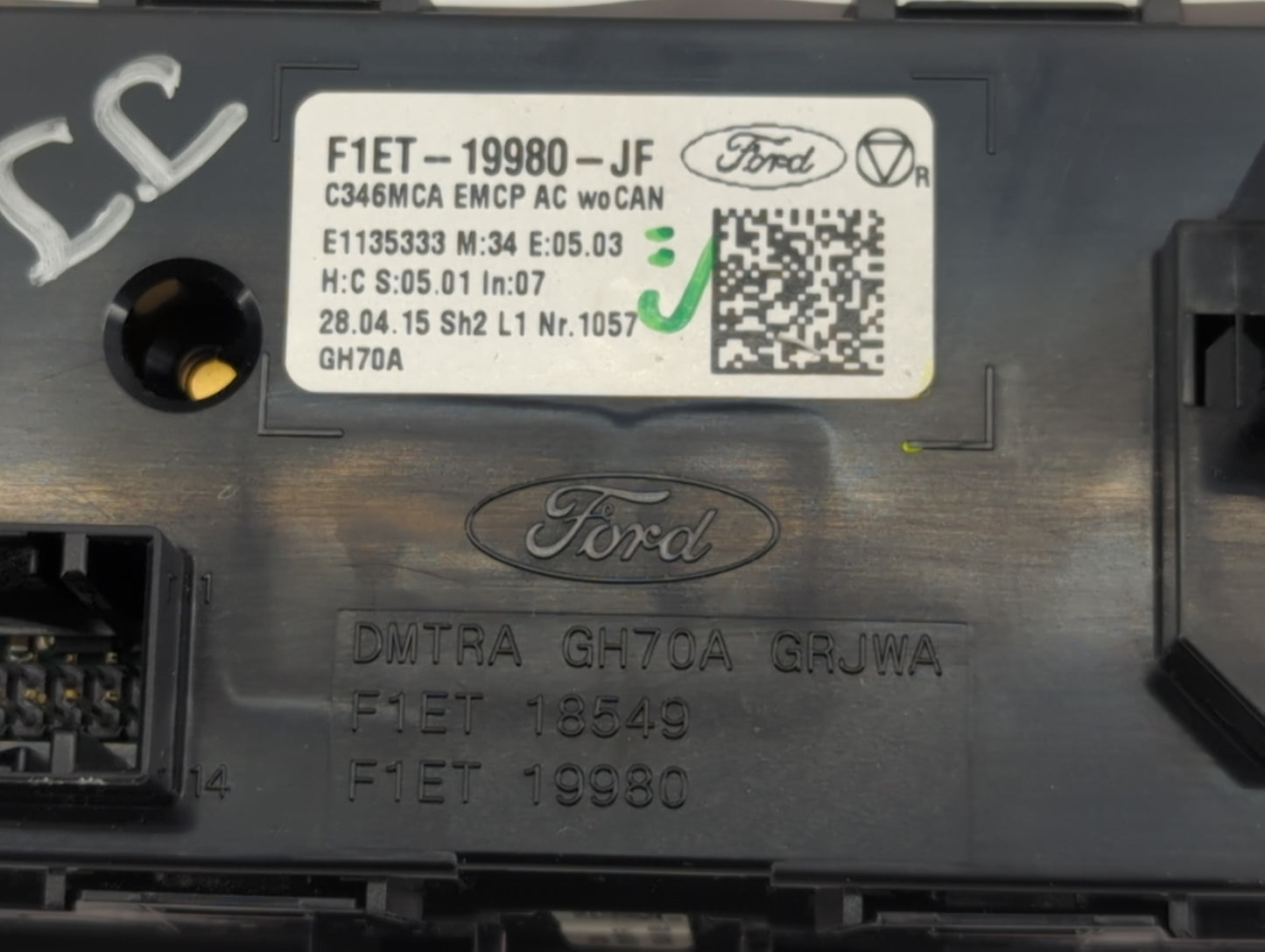 2015-2018 Ford Focus Climate Control Module Temperature AC/Heater Replacement P/N:F1ET-19980-JF F1ET 18549 Fits OEM Used Aut