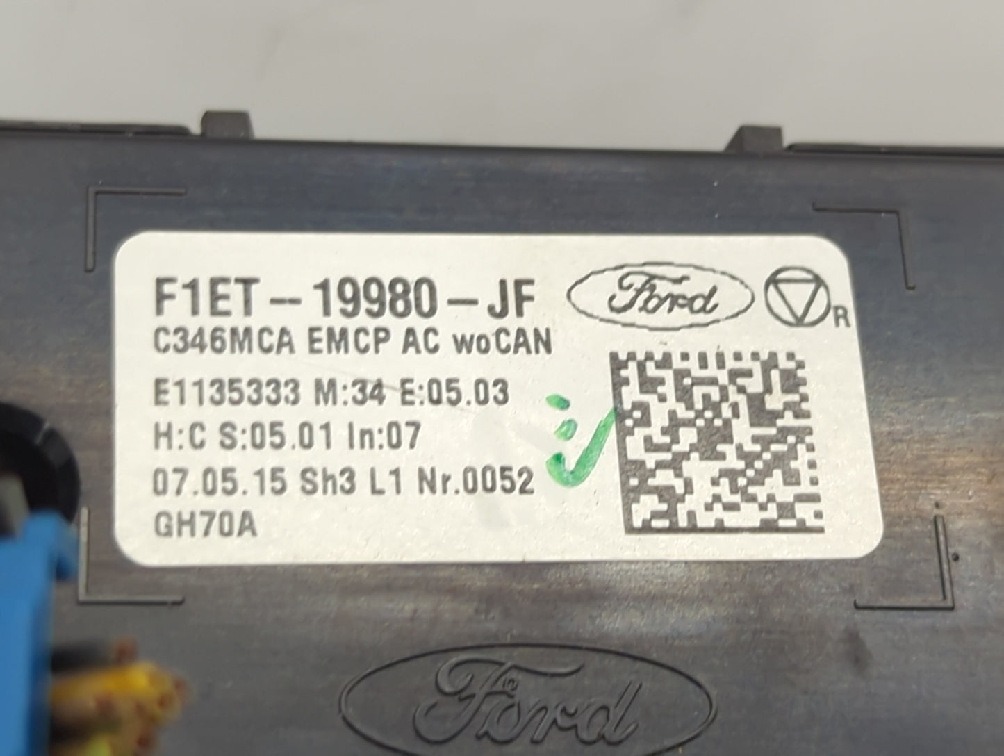2015-2018 Ford Focus Climate Control Module Temperature AC/Heater Replacement P/N:F1ET-19980-JF PF1EB-A044K30-MAF3JA6 Fits O