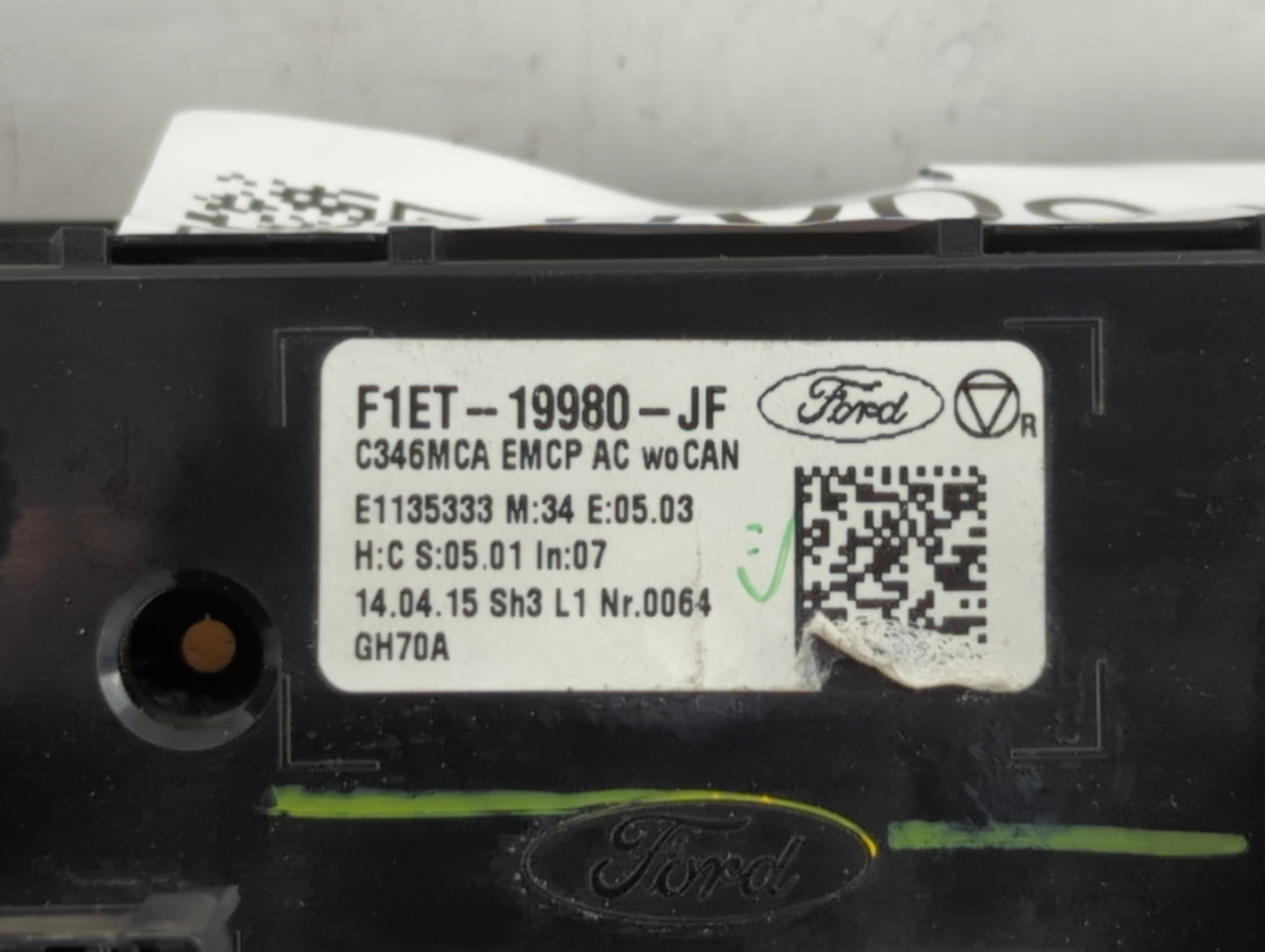 2015-2018 Ford Focus Climate Control Module Temperature AC/Heater Replacement P/N:F1ET-19980-LJ F1ET-19980-JF Fits OEM Used 