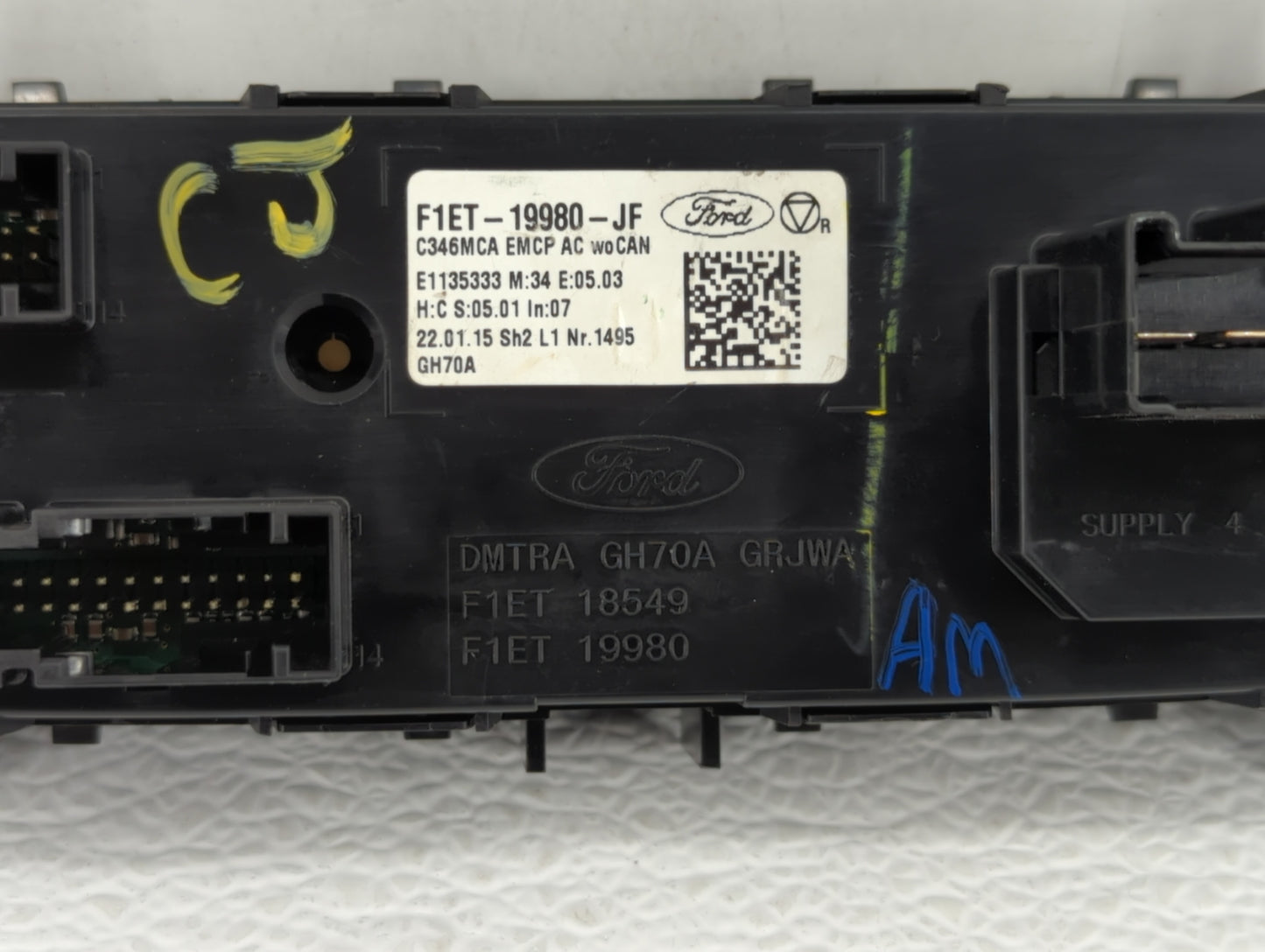 2015-2018 Ford Focus Climate Control Module Temperature AC/Heater Replacement P/N:F1ET-19980-JG F1ET-19980-JJ Fits OEM Used 
