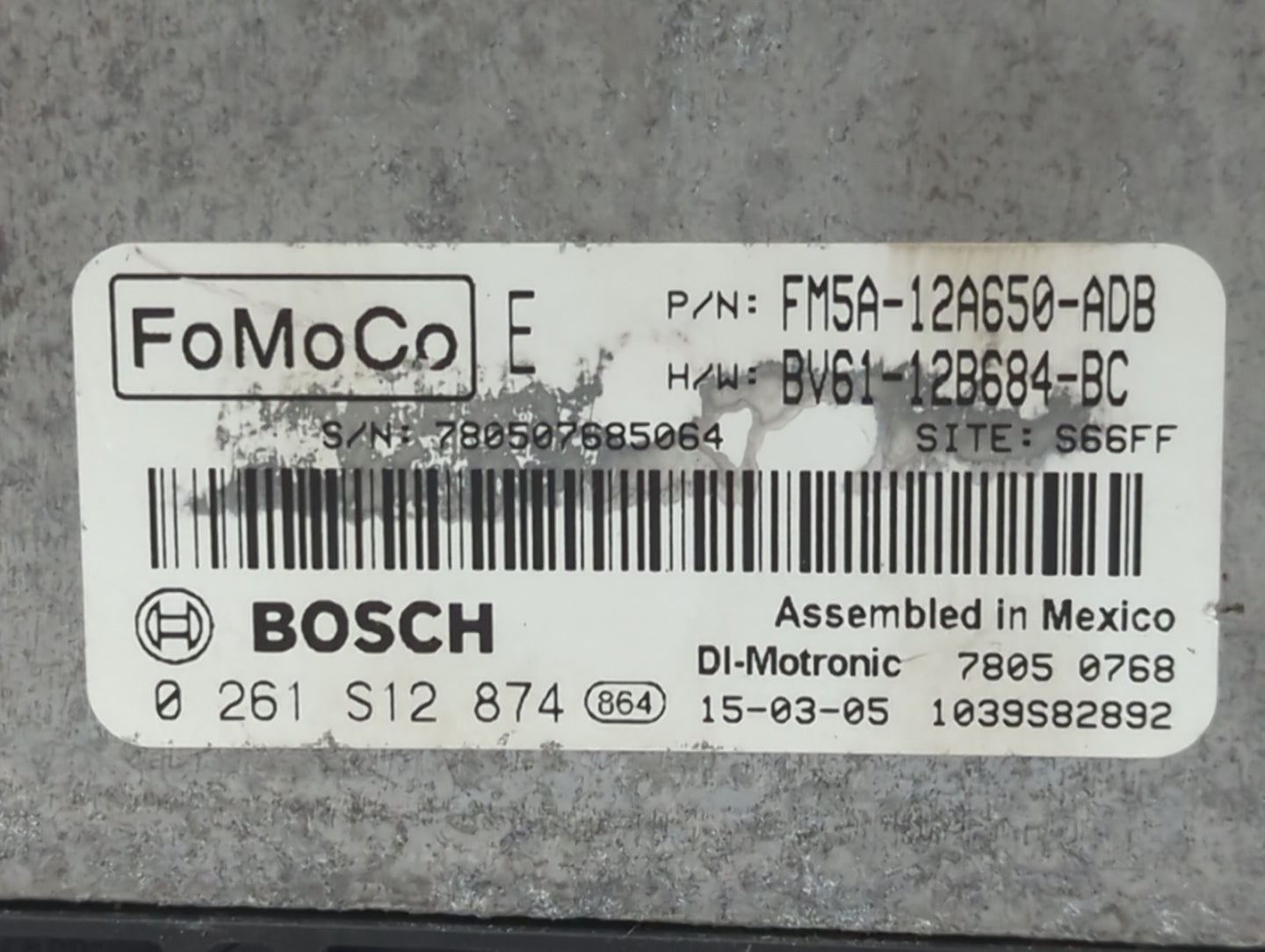 2014-2016 Ford Focus PCM Engine Control Computer ECU ECM PCU OEM P/N:ES7A-12A650-EJ FM5A-12A650-ADB Fits Fits 2014 2015 2016