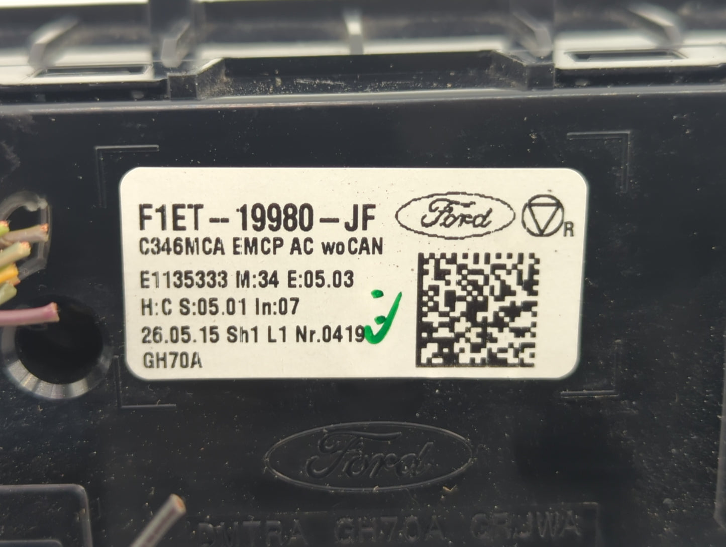2015-2018 Ford Focus Climate Control Module Temperature AC/Heater Replacement P/N:F1ET-19980-JF Fits Fits 2015 2016 2017 201