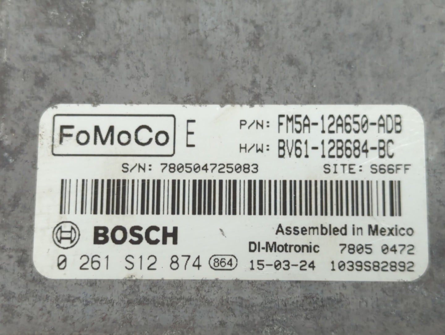 2013-2018 Ford Focus PCM Engine Control Computer ECU ECM PCU OEM P/N:BV61-12B684-BC FM5A-12A650-ADB Fits OEM Used Auto Parts