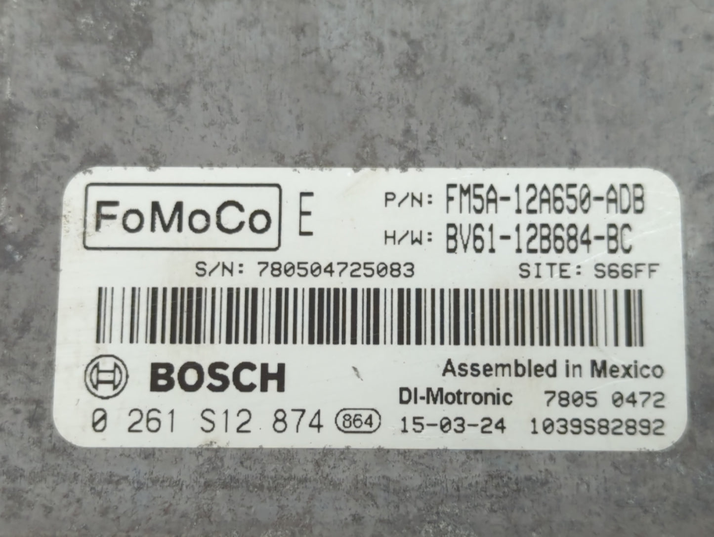 2013-2018 Ford Focus PCM Engine Control Computer ECU ECM PCU OEM P/N:BV61-12B684-BC FM5A-12A650-ADB Fits OEM Used Auto Parts