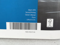 2015 Ford Focus Owners Manual Book Guide P/N:FM5J19A321 AA OEM Used Auto Parts - Oemusedautoparts1.com