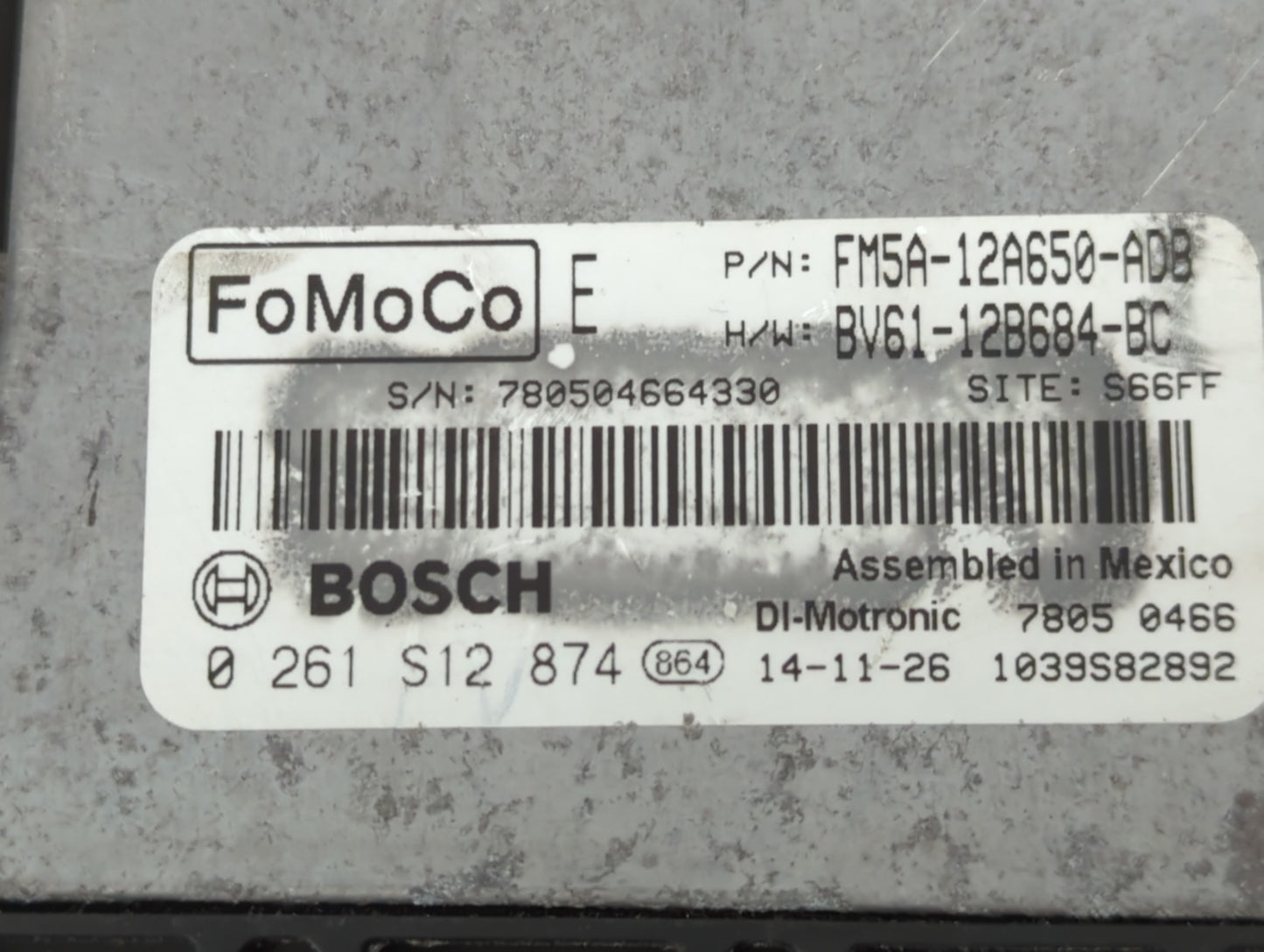 2013-2018 Ford Focus PCM Engine Control Computer ECU ECM PCU OEM P/N:FM5A-12A650-ADB 0 261 S12 874 Fits OEM Used Auto Parts 