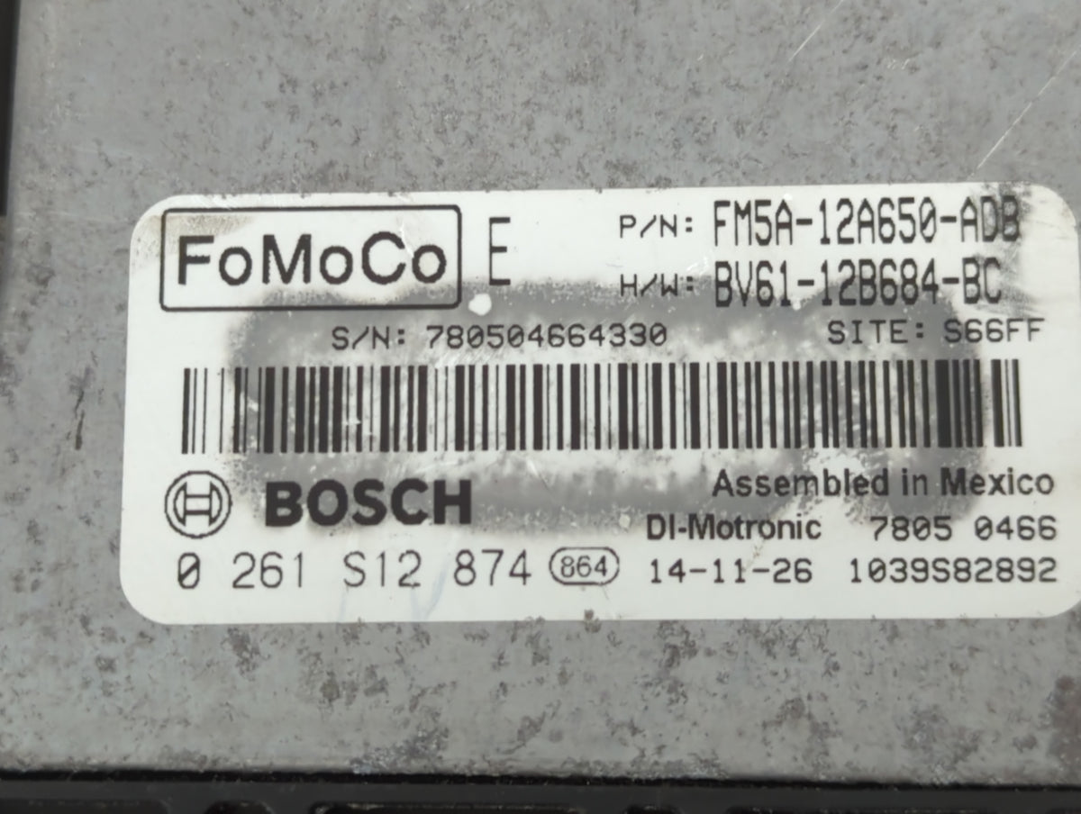 2013-2018 Ford Focus PCM Engine Control Computer ECU ECM PCU OEM P/N:FM5A-12A650-ADB 0 261 S12 874 OEM Used Auto Parts - Oem