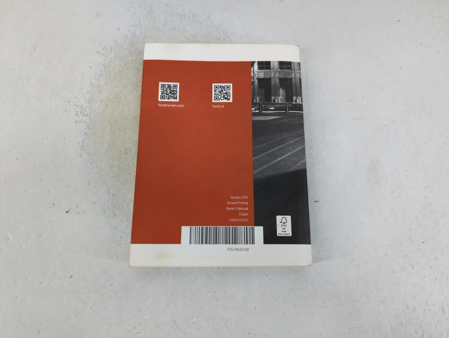 2015 Ford Fusion Owners Manual Book Guide P/N:EF5J 19A321 AB OEM Used Auto Parts - Oemusedautoparts1.com
