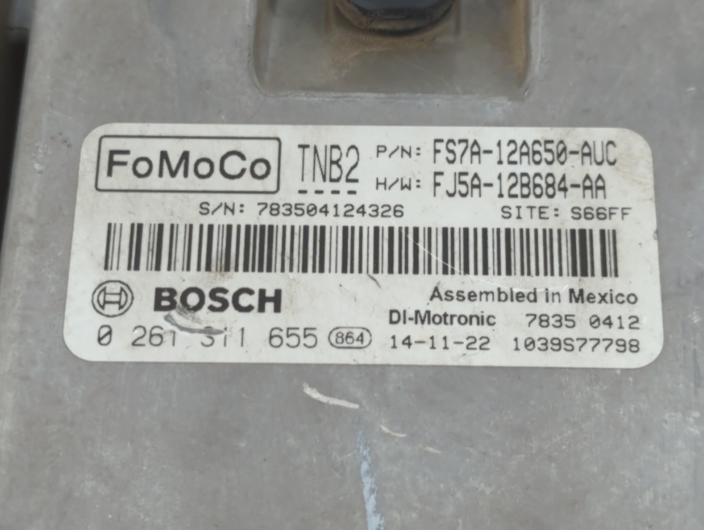 2015 Ford Fusion PCM Engine Control Computer ECU ECM PCU OEM P/N:FJ5A-12B684-AA FS7A-12A650-AVC Fits OEM Used Auto Parts - O
