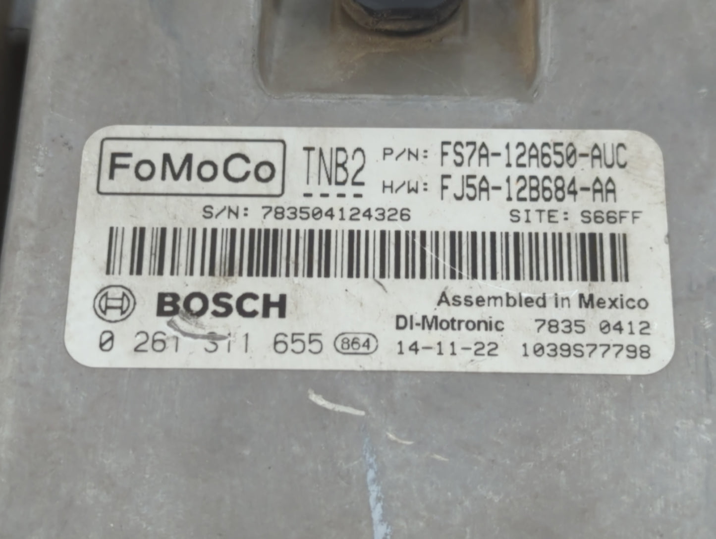 2015 Ford Fusion PCM Engine Control Computer ECU ECM PCU OEM P/N:FJ5A-12B684-AA FS7A-12A650-AVC Fits OEM Used Auto Parts - O
