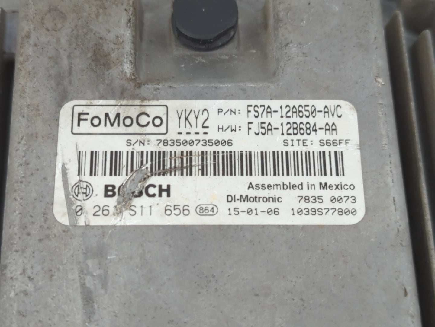 2015 Ford Fusion PCM Engine Control Computer ECU ECM PCU OEM P/N:FJ5A-12B684-AA FS7A-12A650-AVC Fits OEM Used Auto Parts - O